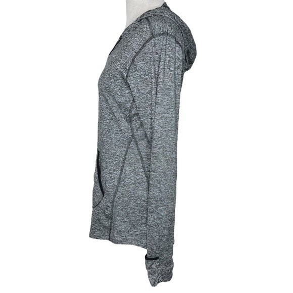 Nike Running Element Hoodie Top sz M * Hooded Heather Gray Pockets Thumb Holes - Picture 3 of 9